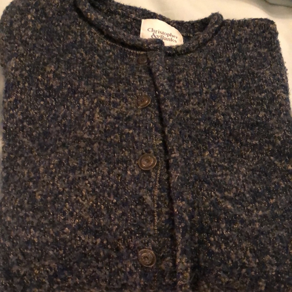 Christopher & Banks Tweed-look Rolled-Edge Cardigan